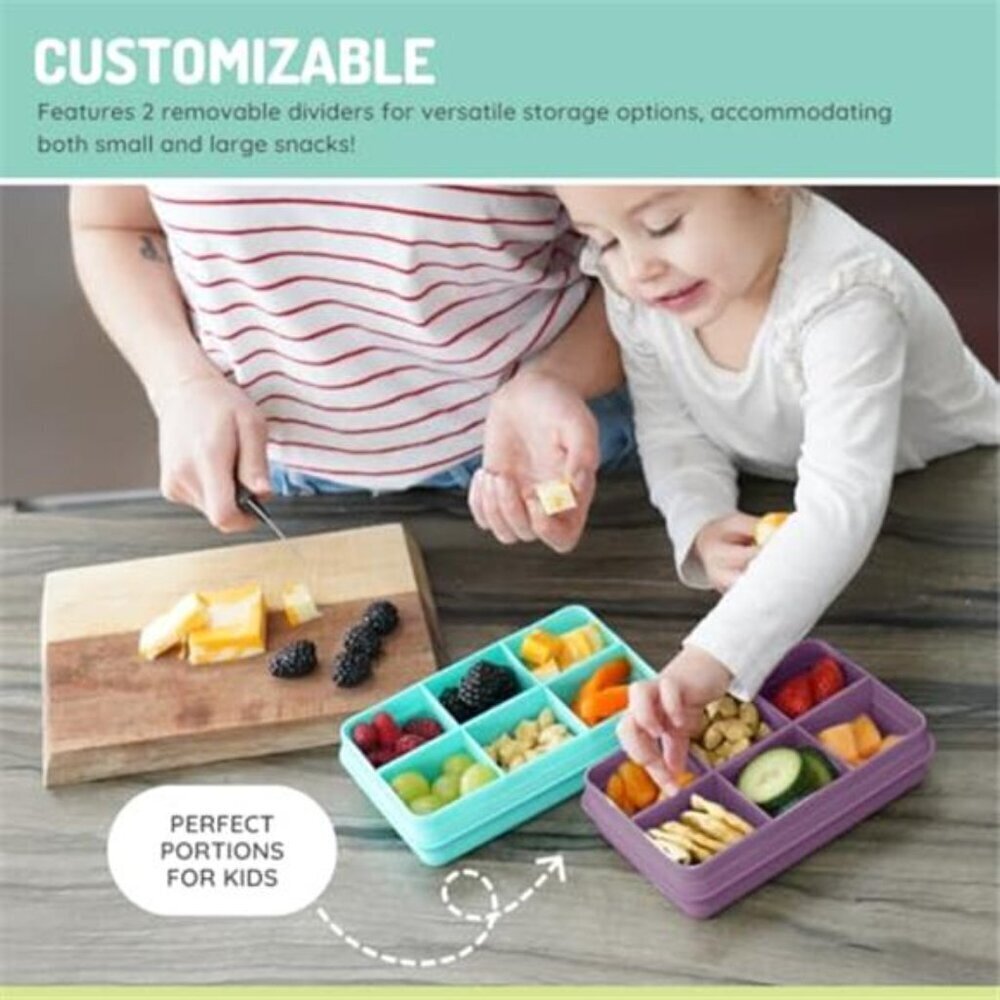 BPA-Free Snack Container 6-Compartment Divided Box - Picture 2 of 6